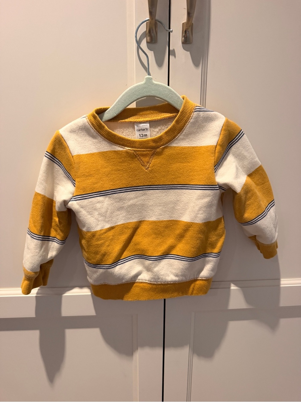 Carter's Yellow and White Striped Pullover Sweatshirt